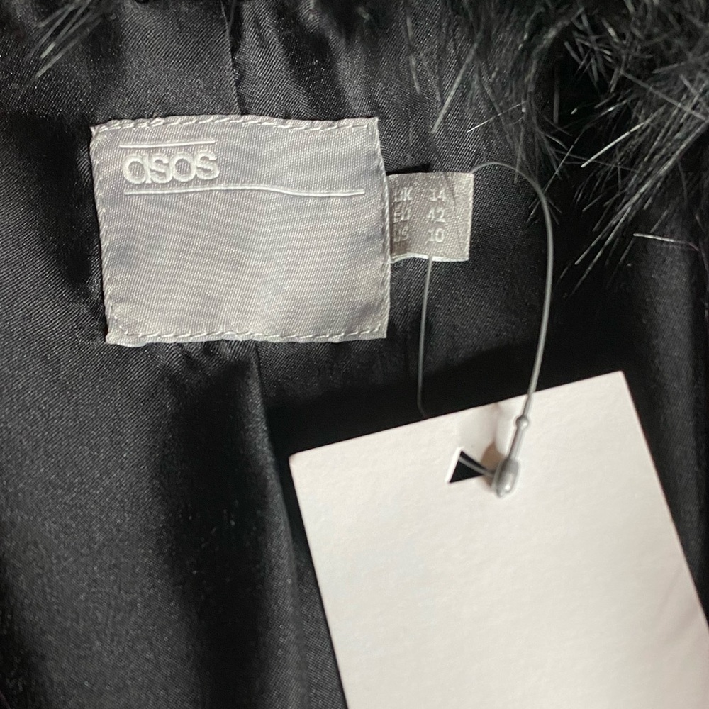 NWT ASOS Color-Block Fur Coat - Picture 3 of 6